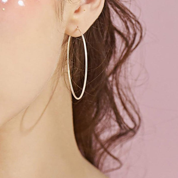925 Sterling Silver Smooth Circle Hoop Earrings for Women