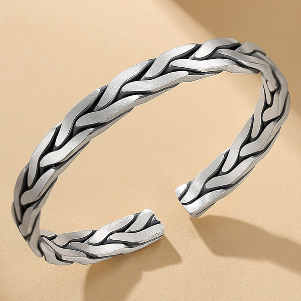 925 Sterling Silver  Lovers Cuff Bracelet -Bangles Silver Opening
